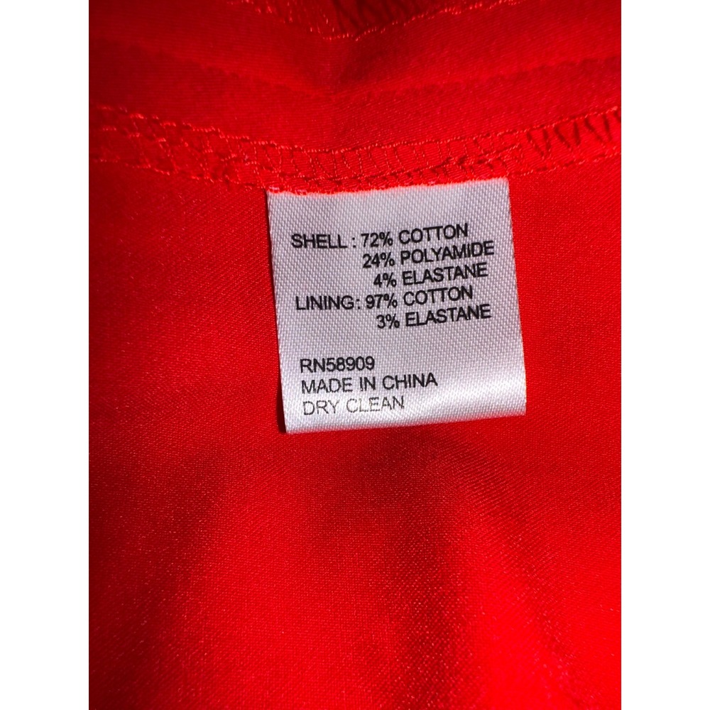 Antonio Melani Taylor Stretch Red Peplum Waist Cotton‎ Sateen Midi Dress Size 12 - Picture 8 of 8